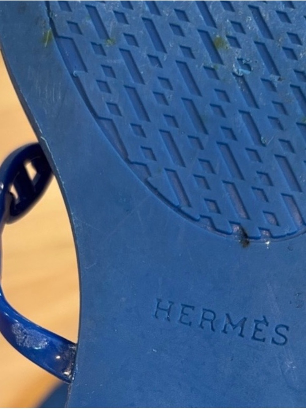 Hermes Cobalt Blue Chain-Link Slide Sandals - Women - Picture 7 of 7